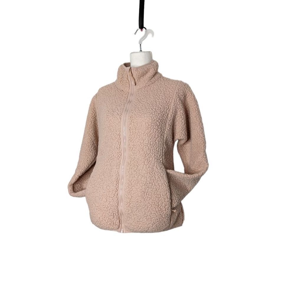 Champion Jacket Fleece High collar pocket Medium Pink athleisure